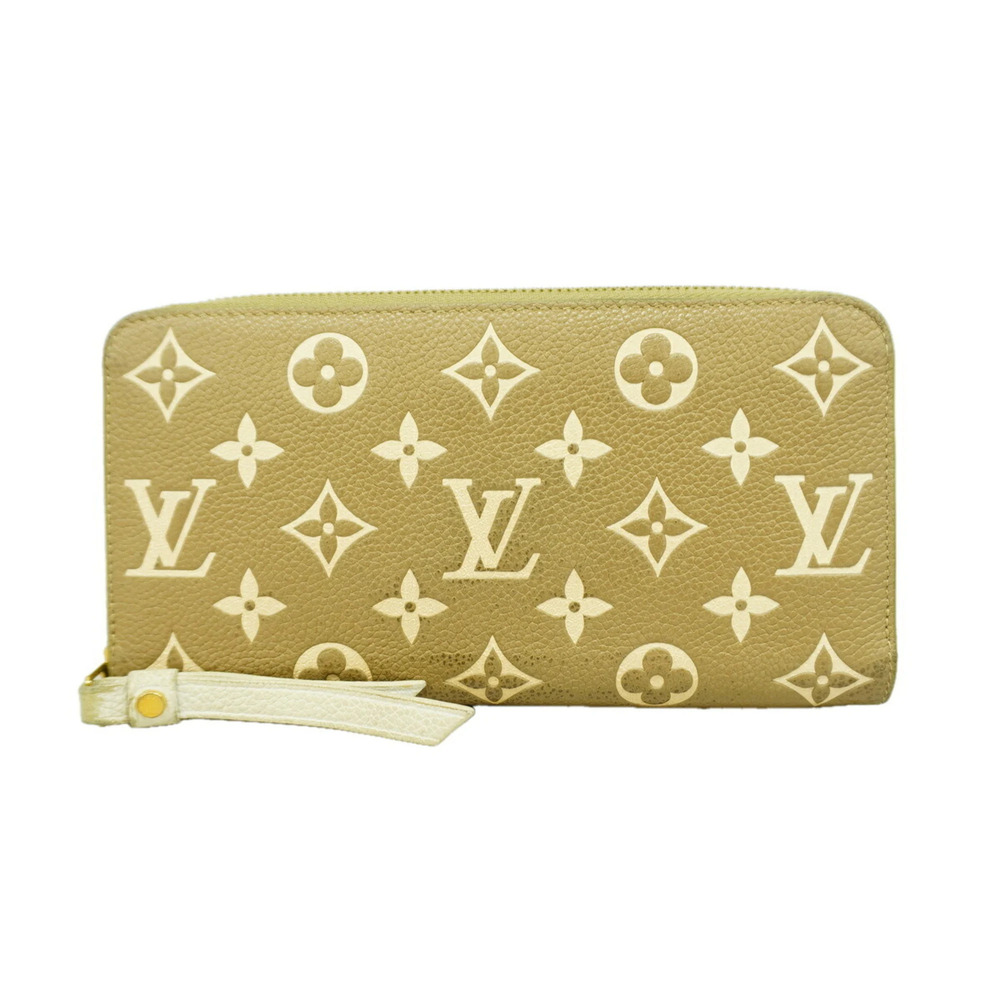 Louis Vuitton Monogram Empreinte Bicolor Zippy Wallet M81280 Khaki Beige Wome...